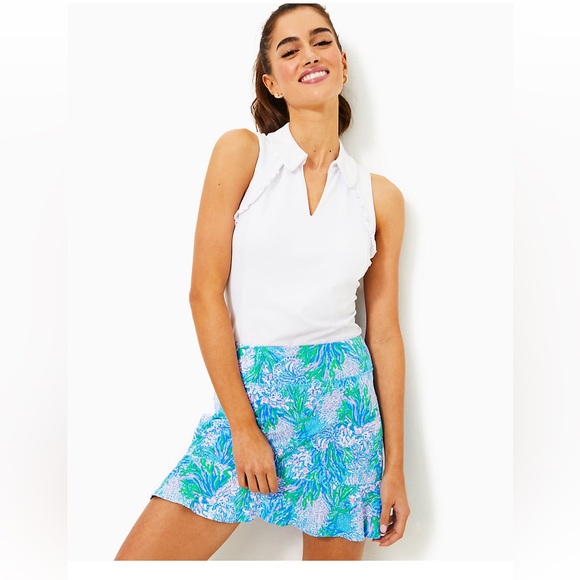 Lilly Pulitzer Pants - Lilly Pulitzer Luxletic Zadora Skort Las Olas Aqua Strong Current Sea Size XL